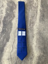 Doctor Who Tardis Tie 60"-Skinny-BBC-Novelty Tie-Gag Gift-Doctor Who Fan Gift