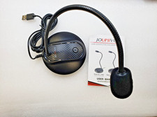 USB Desk Microphone with mute button f laptops. PC. Cable Cord Black. Long neck