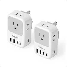 US to UK Plug Adapter 2 Pack, Type G Adapter for Travel