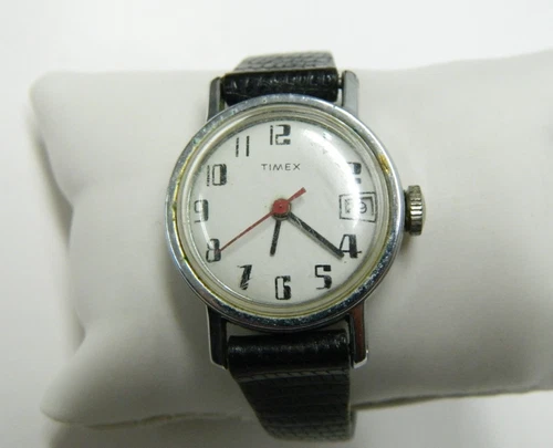 Vintage Silver tone TIMEX wind-up Women's watch for repair/not running