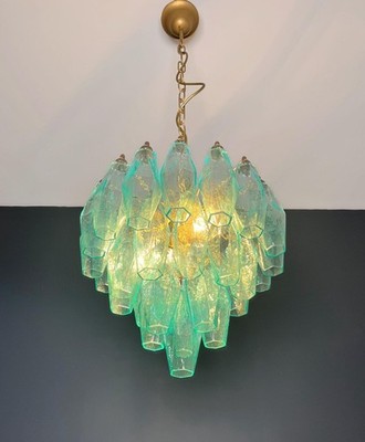 Elegant Murano turquoise Poliedri Glass Chandelier Luxury Pendant Ceiling Lamp