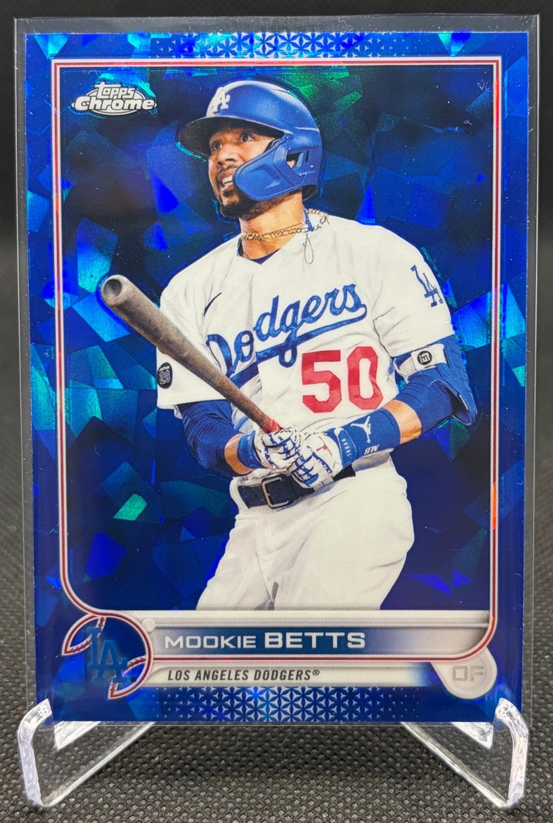 2022 Topps Baseball Chrome Sapphire Mookie Betts #50 Los Angeles Dodgers