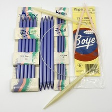 Pony Boye Wrights Knitting Needle Lot 5 Plastic Straight & Circular Needles
