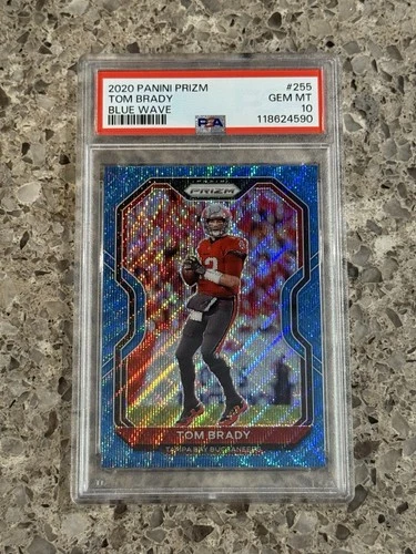 Tom Brady 2020 Panini Prizm Blue Wave Prizm #’d/199 PSA 10 GEM MINT Buccaneers