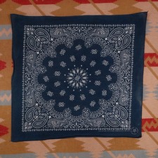 Faded Blue Hav A Hank Bandana Cotton USA Handkerchief Paisley Cowboy Western