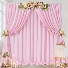 Pink Backdrop Curtains Background: Baby Shower Polyester Fabric 20ftx8ft Wall...