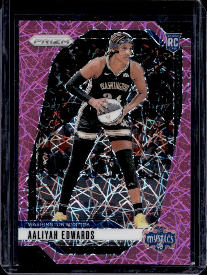 2024 Panini WNBA Prizm Aaliyah Edwards RC Pink Velocity Rookie #39/79 Mystics