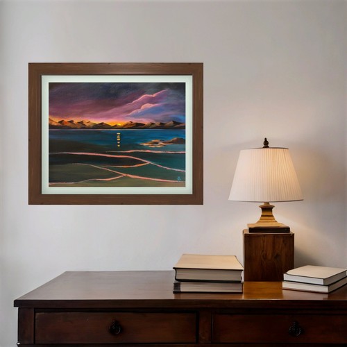 Original Painting On Canvas. Coastal Mountain Landscape Art. 11x14 New with COA - Picture 3 of 5