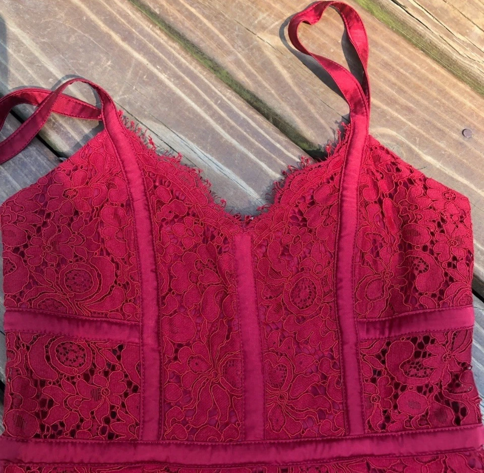 EXPRESS Bustier Corset Sheath Dress Pink Lace Coquette Date Night Feminine Sz 2 - Image 2 of 4