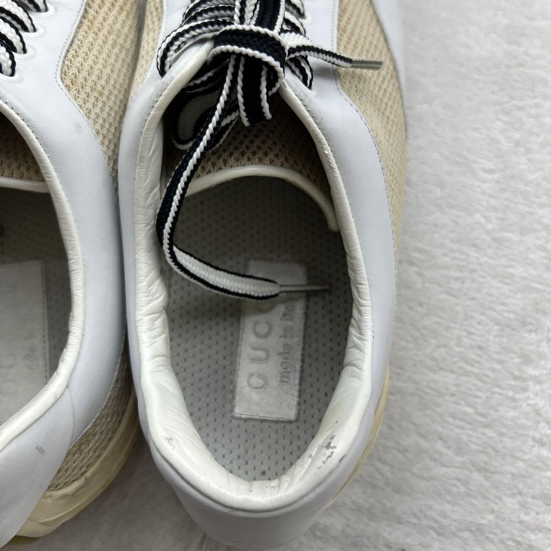 Gucci Lace Up Sneakers Shoes White Leather Size 41 US About 7.5 For Men thumbnail 8