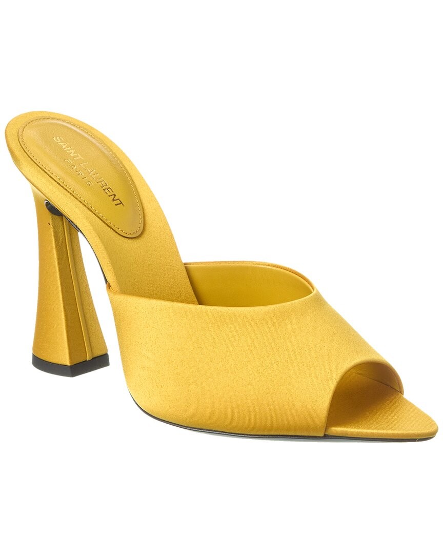 Saint Laurent Suite 105 Mule in raso donna giallo 36 5
