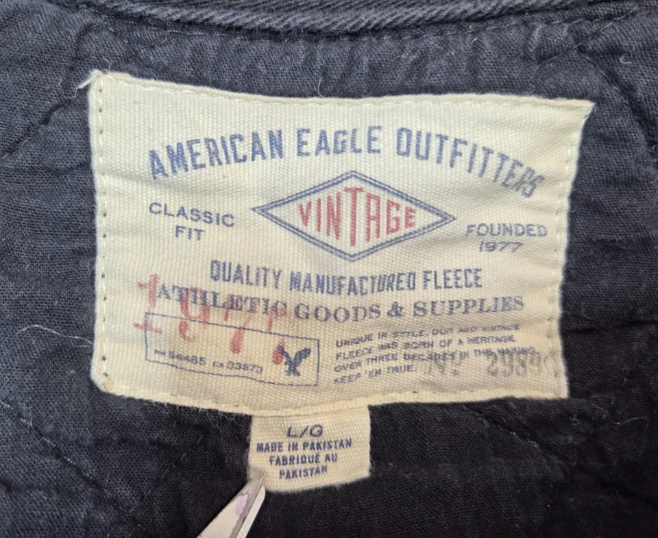 Camisa American Eagle Outfitters Para Hombres Grande Acolchada Botón A Presión Chaqueta Chamarra Foto 4 de 4