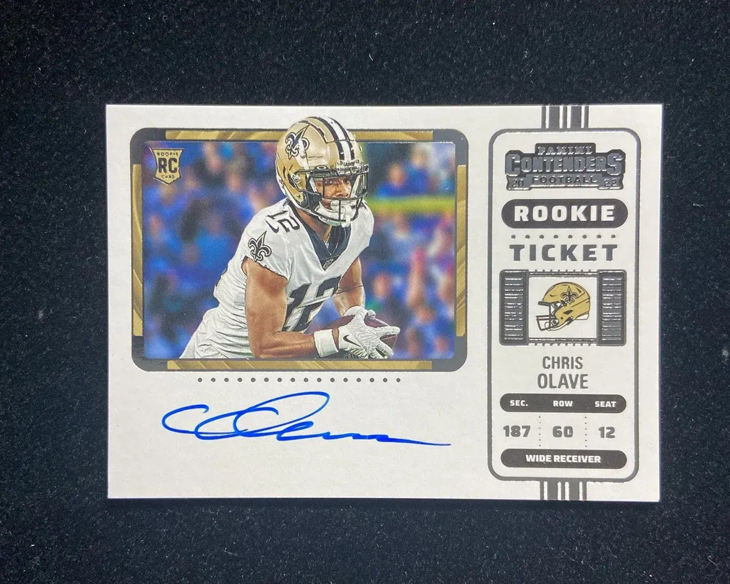 2022 Panini Contenders Rookie Ticket Variation #109 Chris Olave RC Auto TOM