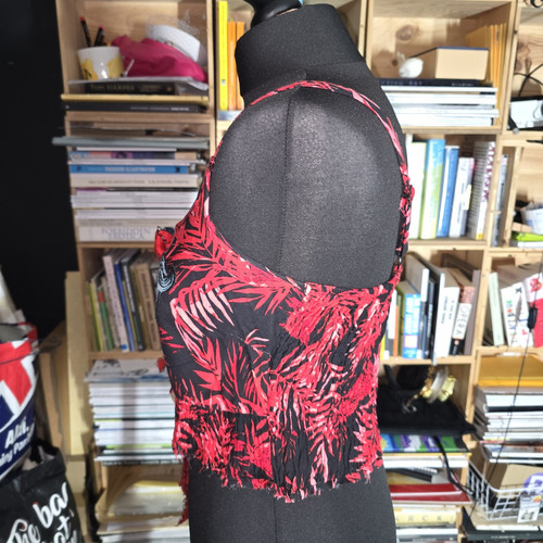 Festival Hippy Top Remade By Blink Friction Red Adjustable Straps Patches RIP - Picture 6 of 8
