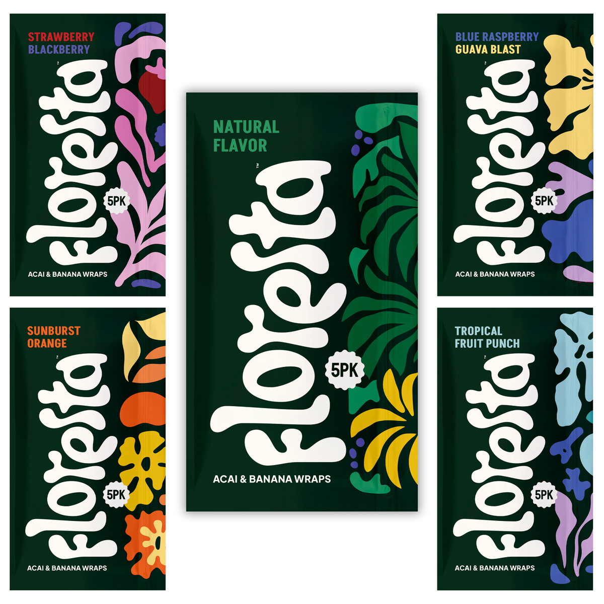 Floresta Acai Wraps - Assorted Trial Pack Banana + Acai Blend
