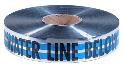 Empire Level 31-021 2'' x 1000' Blue Detectable Caution Water Line Below Tape