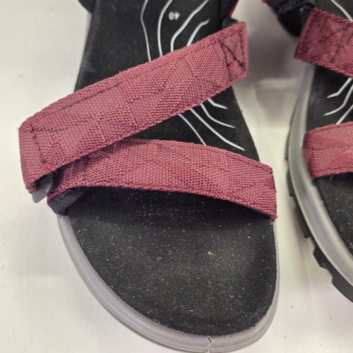 ECCO Offroad Women's 40 9 / 9.5 Nubuck Strap Outdoor Sandal Burgundy Hiking - Picture 5 of 13