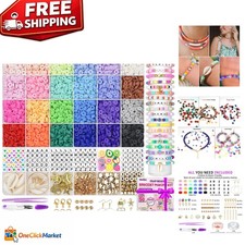 Deluxe 6000 Clay Beads Kit with 24 Colors  Charms for Young Jewelry Designers 
