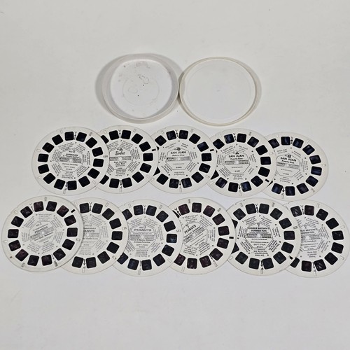 LOTE DE COLECCIÓN SAWYER VIEWMASTER MODELO E BAQUELITA MARRÓN CON 59 CARRETES Y ESTUCHE AÑOS 50 - Imagen 12 de 18