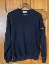Stone Island Garment Dyed Crewneck Pullover Sweatshirt Navy Compass Badge Size M