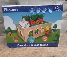 Wooden Montessori Carrot Harvest Toy Educational Sorting Game Bin S