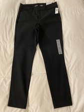 Old Navy Womens Pants Pixie Skinny High Rise Dress Work Black Stretch SZ 6S NWT
