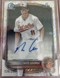 Nate George 2025 Bowman Chrome 1st Auto Speckle Refractor /299 Orioles #CPA-NG