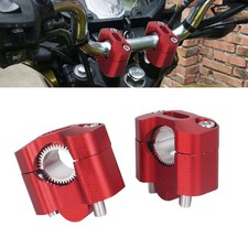 Red Handlebar Bar Mount Clamps Risers Adaptor 7/8"To1 1/8" For Honda Yamaha ATV