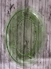 Vintage Green Depression Uranium Glass Platter Oval 13 Inch