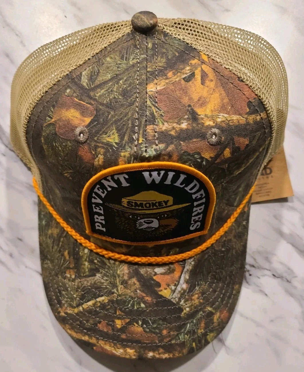 Smokey The Bear Forest Camo Snapback Patch Hat Mad Engine - New