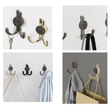 1pc Double Prong Hook Coat Clothes Hat Bathroom Kitchen Bedroom Hanger Organizer