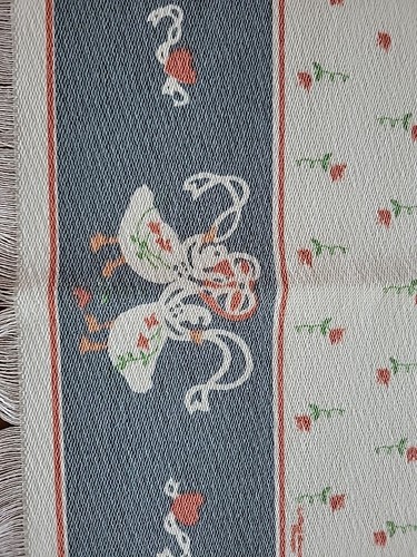 Vtg 2 Country Goose Fabric Woven Placemats Set Cottage Retro 18x12 Marmalade LOT - Picture 6 of 10