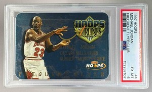 その他 JORDAN NBA Hoops Airlines Frequent Flyer Michael Jordan 1997 Hoops #4 Frequent Flyer Club Price Guide
