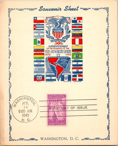 Dr Jim Stamps Maximum Card United States 1940 Pan American Union 3C Fdc