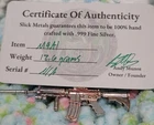 12.6 Gram Of Silver Machine Gun W/COA