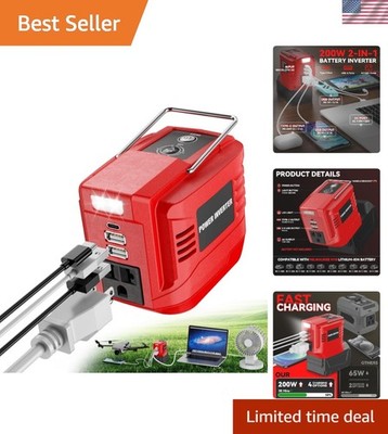 Reliable 200W Power Inverter - Fast Charge & Safety Features for Milwaukee Users