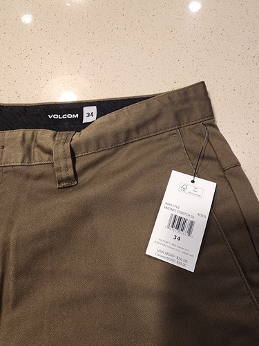 Volcom VMonty Stretch 22 Shorts Mushroom Mens Size 34 NWT MSRP $50 - Picture 3 of 4