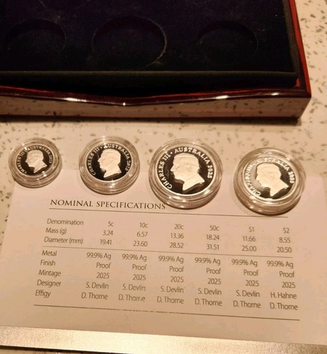 Royal Australian Mint 2025 Fine Silver Proof 4 Coin Set - HM King Charles III - Picture 18 of 18