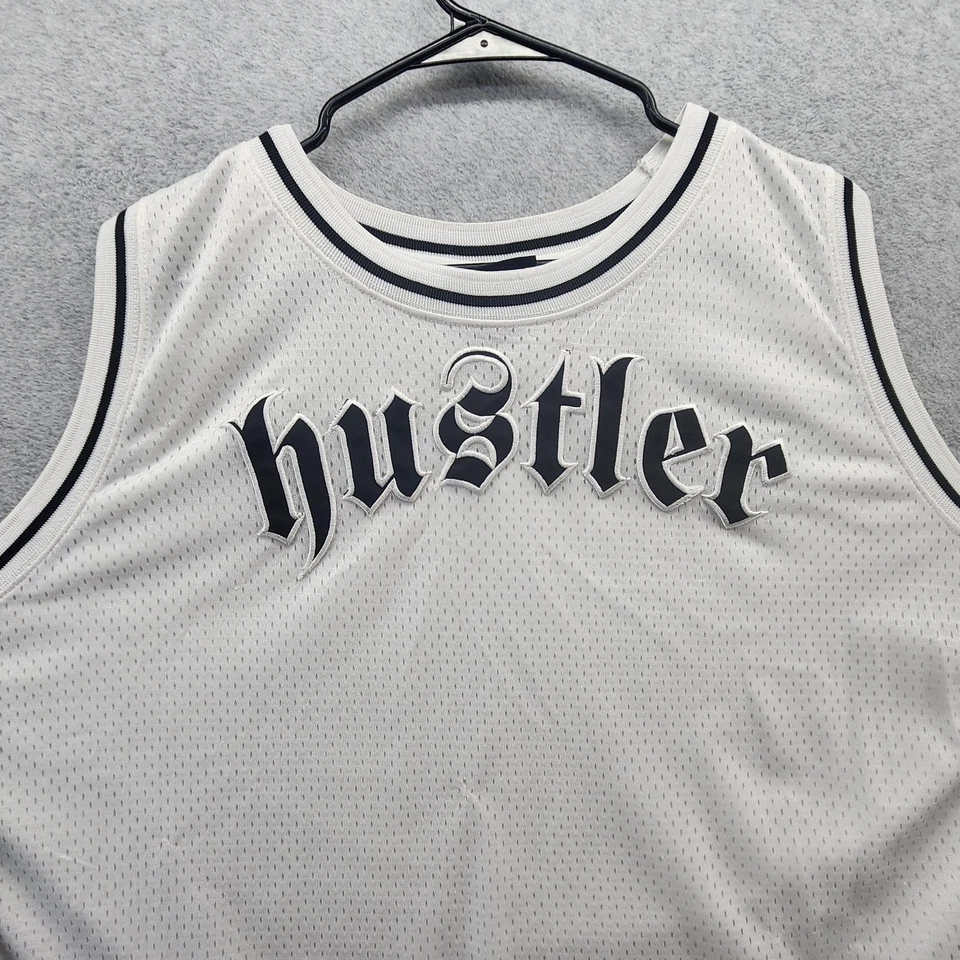 Рубашка мужская Hustler 2XL белая сетка майка без рукавов латунные костяшки готический сценарий - Изображение 2 из 4