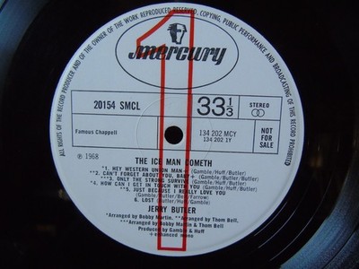**HEAR** 1968 UK MERCURY PROMO LP JERRY BUTLER THE ICE MAN COMETH NORTHERN SOUL