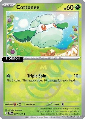 Cottonee (Master Ball Pattern) Holofoil Common PRE 007/131 NM