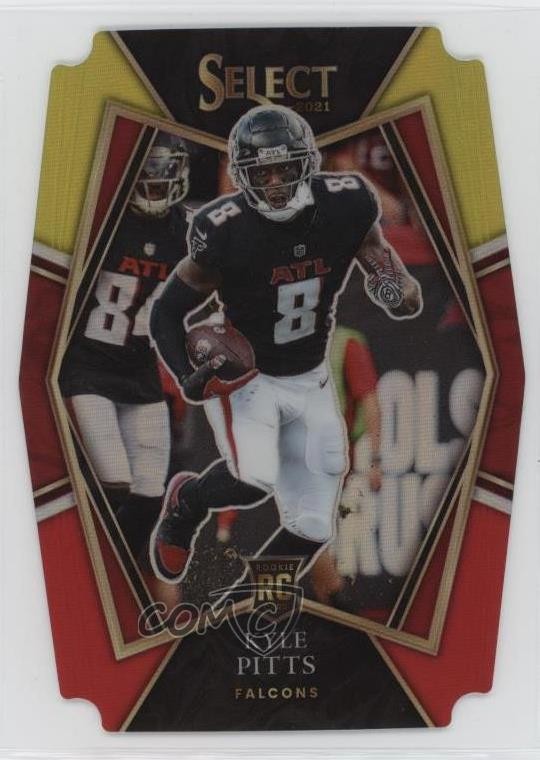 2021 Panini Select Premier Level Red & Yellow Prizm Die-Cut Kyle Pitts Rookie RC