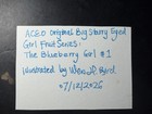 ACEO Big Starry Eyed Girl Fruits Series:  Blueberry Picking #1 — photo 2