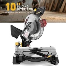 10 Inch Compound Miter Saw 5000RPM 15 Amp W/ 45° Tilting Blade Tool Wood Metal