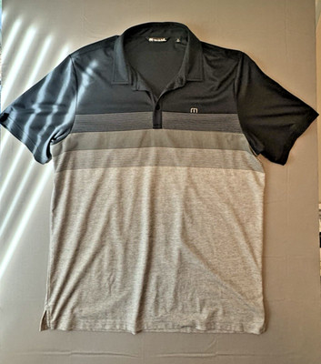 Men's Travis Matthew Gray and Black Polo Size XXL