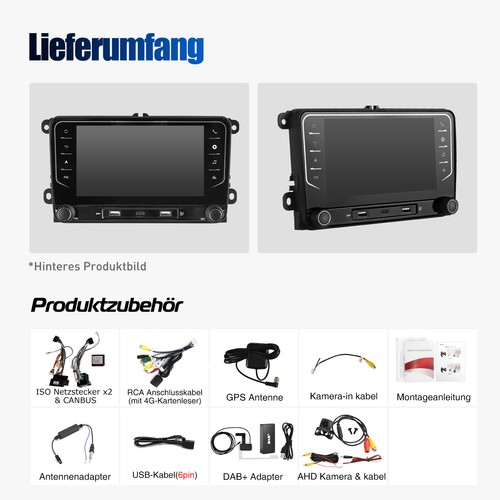 Radio de coche Android 14 DAB+ 128 GB Carplay GPS AM para VW GOLF 5 Touran Caddy Tiguan - Imagen 16 de 18