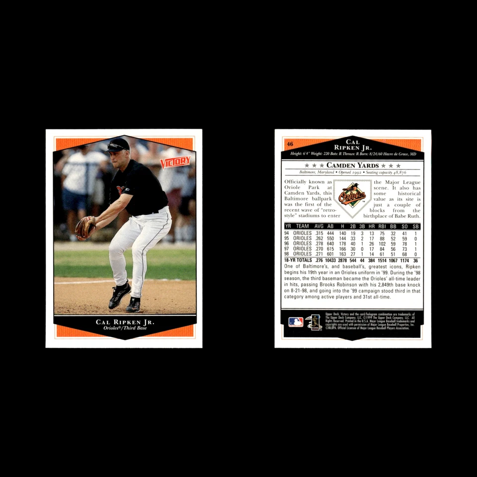 Cal Ripken Jr. #46 1999 Upper Deck Victory Baltimore Orioles Baseball Card MLB - Image 3 of 3