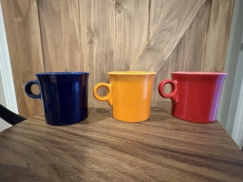 Fiestaware Coffee Mugs - Blue/Orange/Red