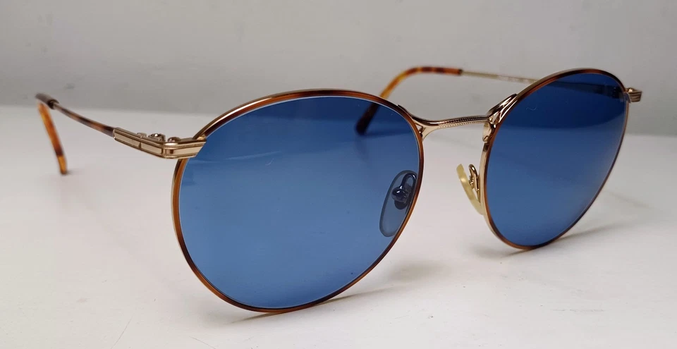 Gafas de sol redondas Ralph Lauren de 1980 hechas en Italia Lennon gafas pantuflas de metal Foto 3 de 4