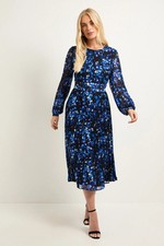 Wallis Navy Fit & Flare Dress Womens Occasion Dresses